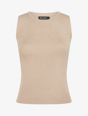 Débardeur côtelé irisé coupe ajustée - Beige - 1
