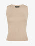 Débardeur côtelé irisé coupe ajustée - Beige - 1