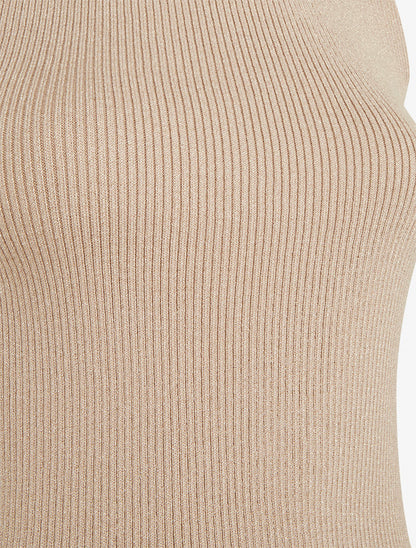 Débardeur côtelé irisé coupe ajustée - Beige - 3