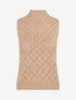 Débardeur droit en maille effet quadrillé - Beige - 1