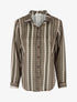 Chemise transparente droite imprimé lignes graphiques - Marron - 1
