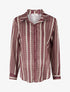 Chemise transparente droite imprimé lignes graphiques - Prune - 1