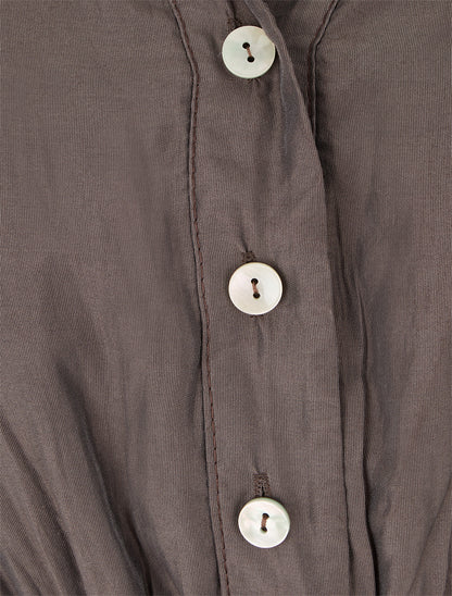 Robe courte volantée - Marron - 3