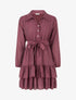 Robe courte volantée - Prune - 1