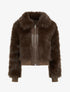 Blouson à empiècement fourrure synthétique - Marron - 1