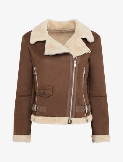 Blouson zippé style aviateur - Marron - 1