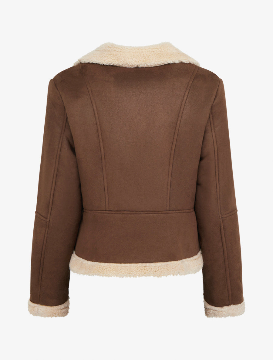 Blouson zippé style aviateur - Marron - 2