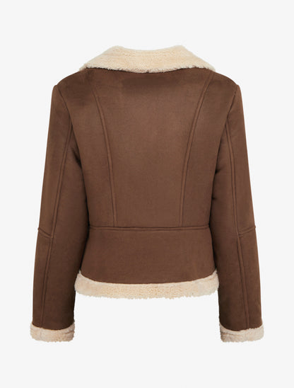 Blouson zippé style aviateur - Marron - 2