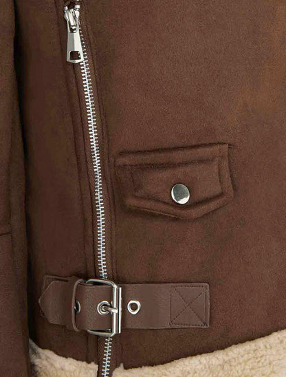 Blouson zippé style aviateur - Marron - 3