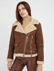 Blouson zippé style aviateur - Marron