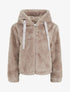 Blouson ample en fourrure synthétique - Taupe - 1