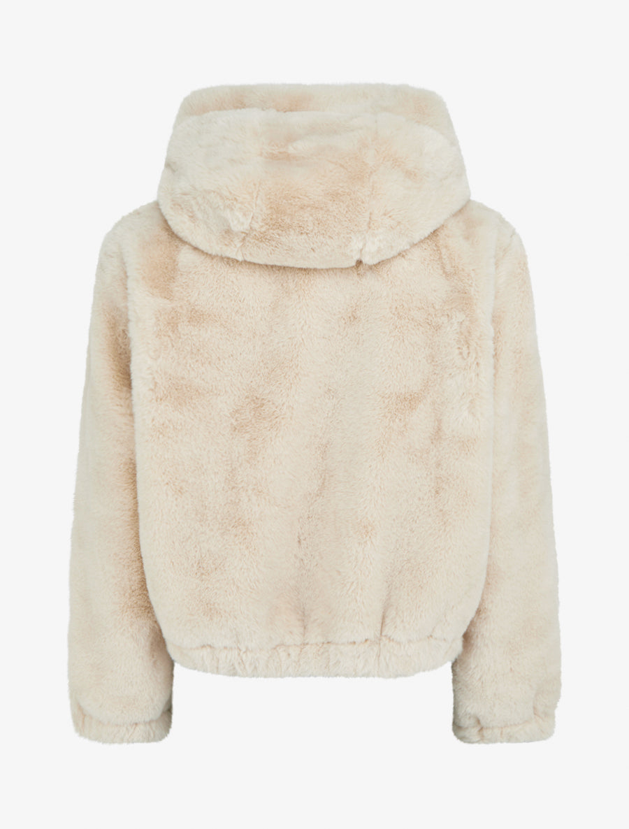 Blouson ample en fourrure synthétique - Beige - 2