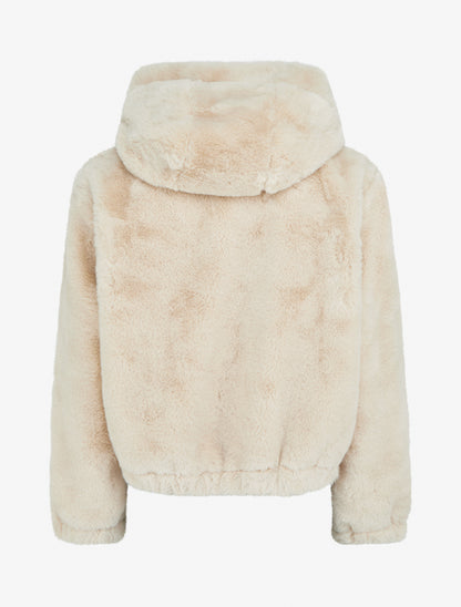 Blouson ample en fourrure synthétique - Beige - 2