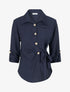Chemise asymétrique effet drapé - Marine - 1
