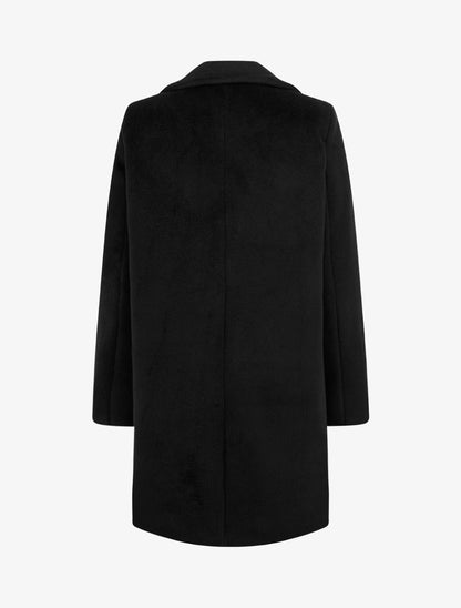 Manteau mi-long à col cranté - Noir - 2