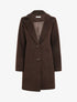 Manteau mi-long à col cranté - Marron - 1