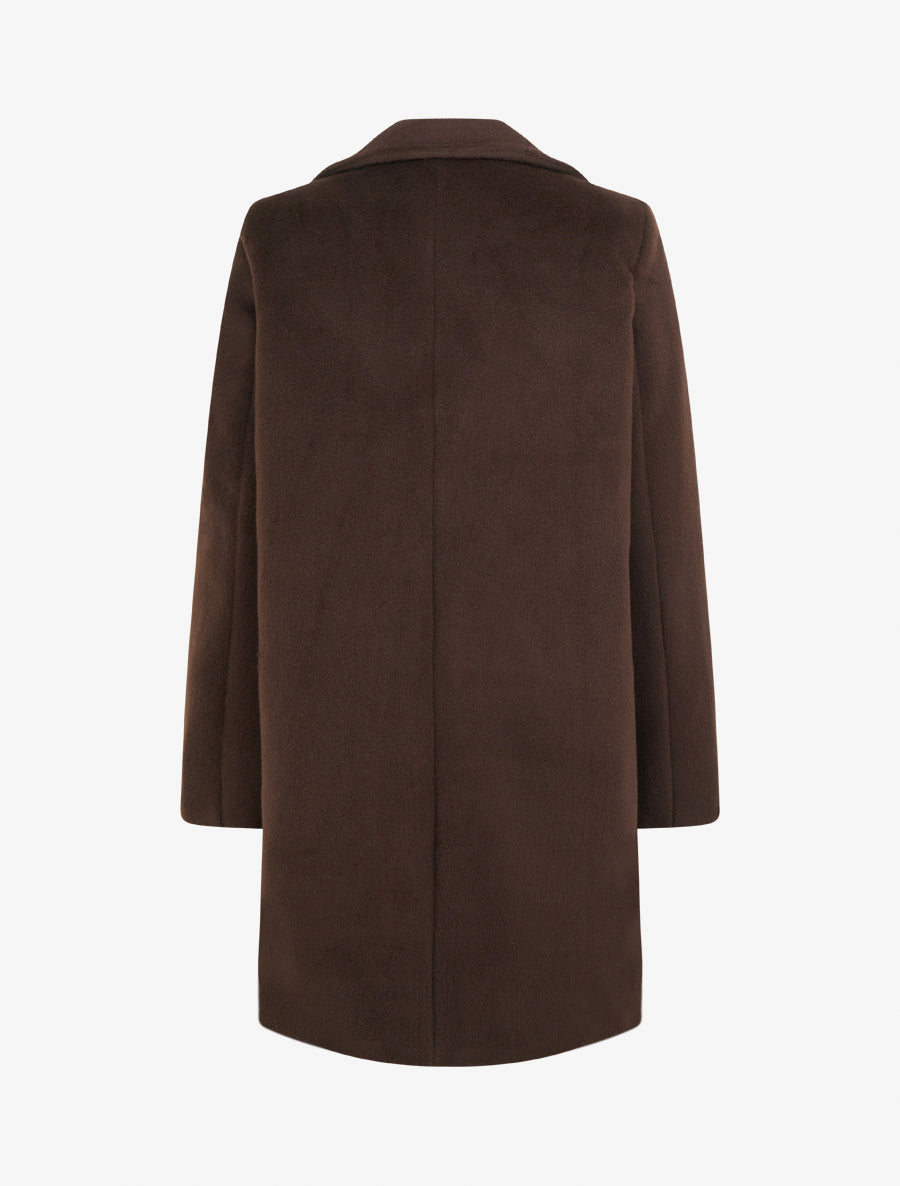 Manteau mi-long à col cranté - Marron - 2