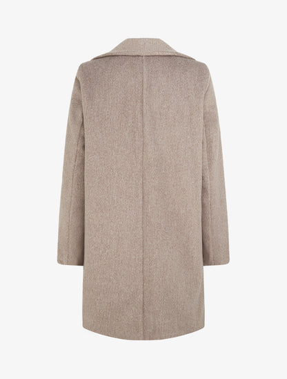 Manteau mi-long à col cranté - Taupe - 2
