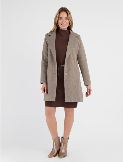 Manteau droit long - Taupe