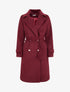 Manteau long uni à bouton décoratif - Lie de vin - 1