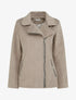 Manteau zippé uni en feutrine - Taupe - 1