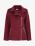 Manteau zippé uni en feutrine - Bordeaux - 1