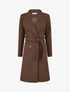 Manteau long cintré à boutons - Marron - 1