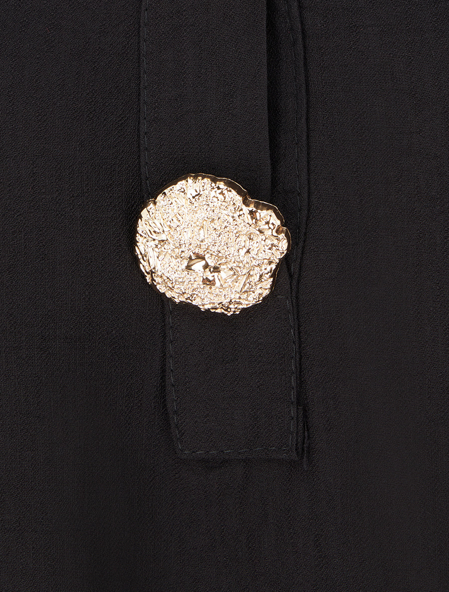 Blouse ample à broches métalliques - Noir - 3