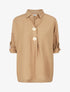 Blouse ample à broches métalliques - Camel - 1