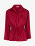 Chemise satinée ample à liens - Rouge - 1