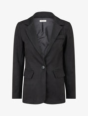 Blazer boutonné en suédine - Noir - 1