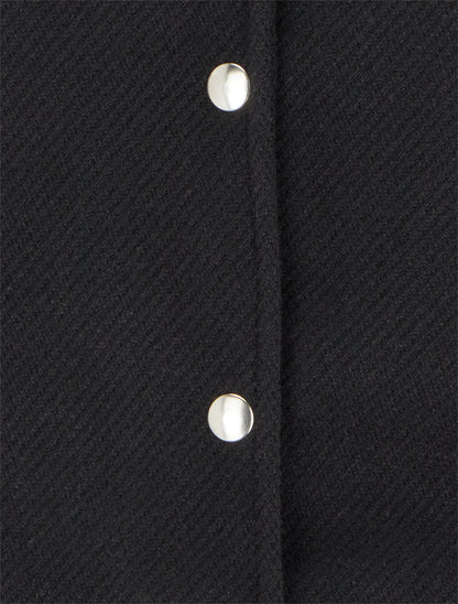 Blouson boutonné à poche à rabat - Noir - 3