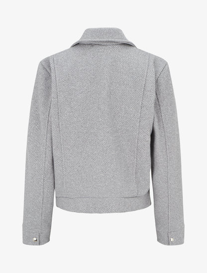 Blouson boutonné à poche à rabat - Gris clair - 2