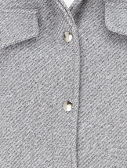 Blouson boutonné à poche à rabat - Gris clair - 3