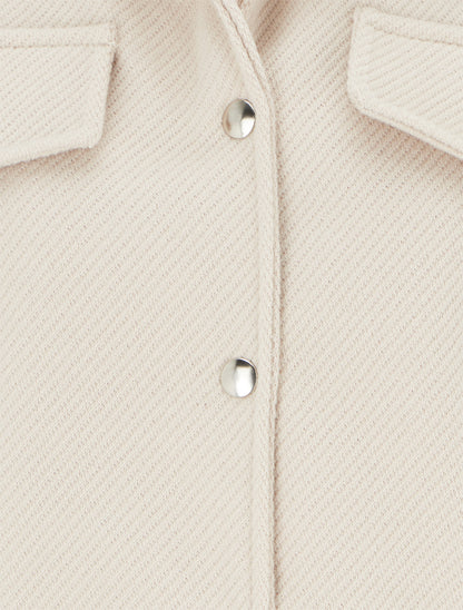 Blouson boutonné à poche à rabat - Beige - 3
