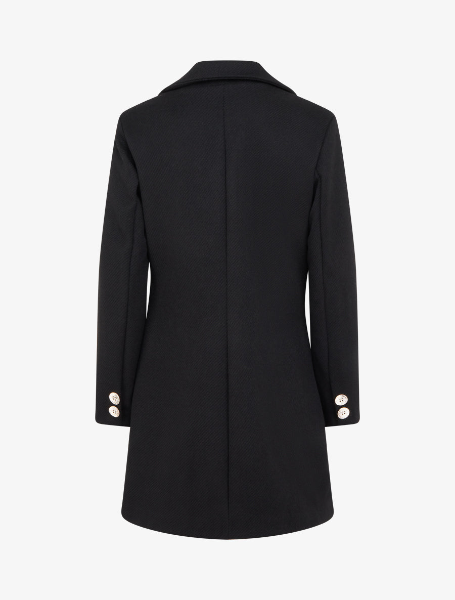 Manteau droit boutonné - Noir - 2