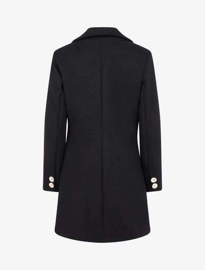 Manteau droit boutonné - Noir - 2