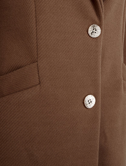 Manteau droit boutonné - Marron - 3