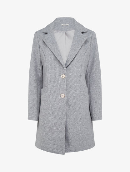 Manteau droit boutonné - Gris clair - 1