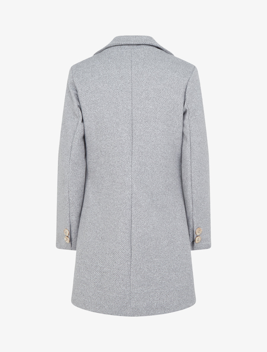 Manteau droit boutonné - Gris clair - 2