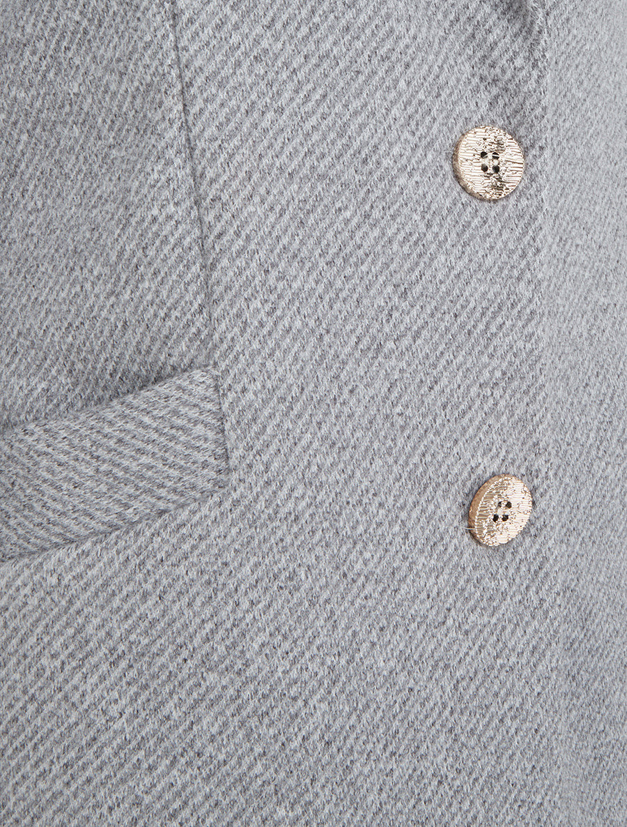 Manteau droit boutonné - Gris clair - 3