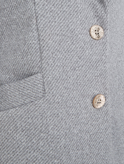 Manteau droit boutonné - Gris clair - 3