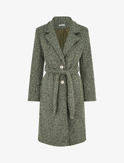 Manteau duveteux à fermeture boutonnée - Kaki - 1