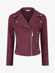 Veste en suédine à fermeture zippée - Prune