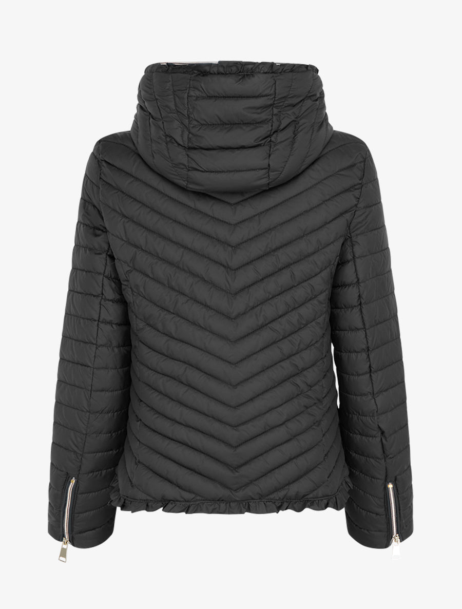 Doudoune matelassée à capuche zippée - Noir - 2