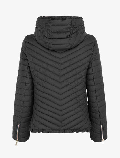 Doudoune matelassée à capuche zippée - Noir - 2