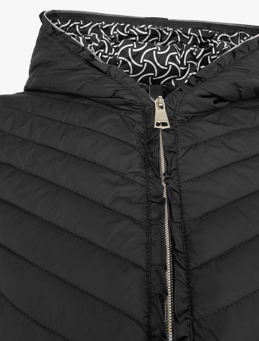 Doudoune matelassée à capuche zippée - Noir - 3