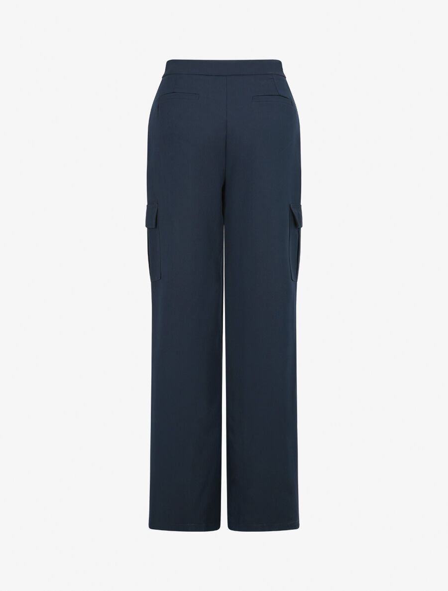 Pantalon droit à poches - Marine - 2