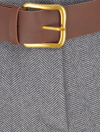 Short à revers imprimé chevron - Gris