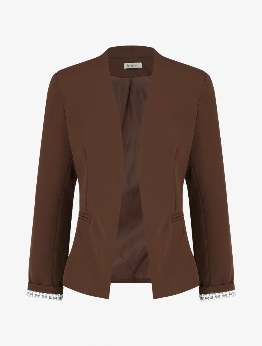Veste droite à épaulettes - Marron